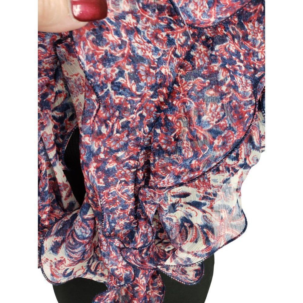 Chaps Blue Red White Crinkle Sheer‎ Women's animal print Scarf